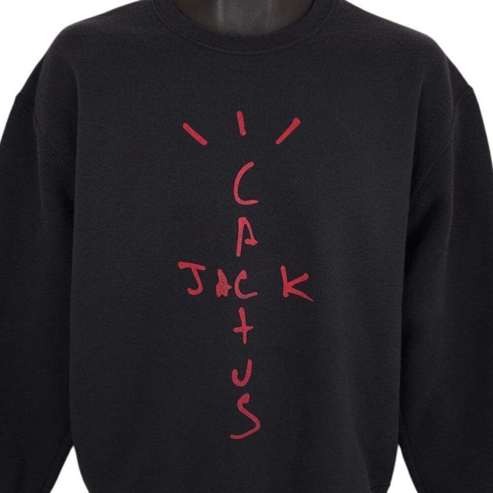 Cactus Jack Sweatshirt Mens Size Medium Black Travis Scott Hip Hop Record Label